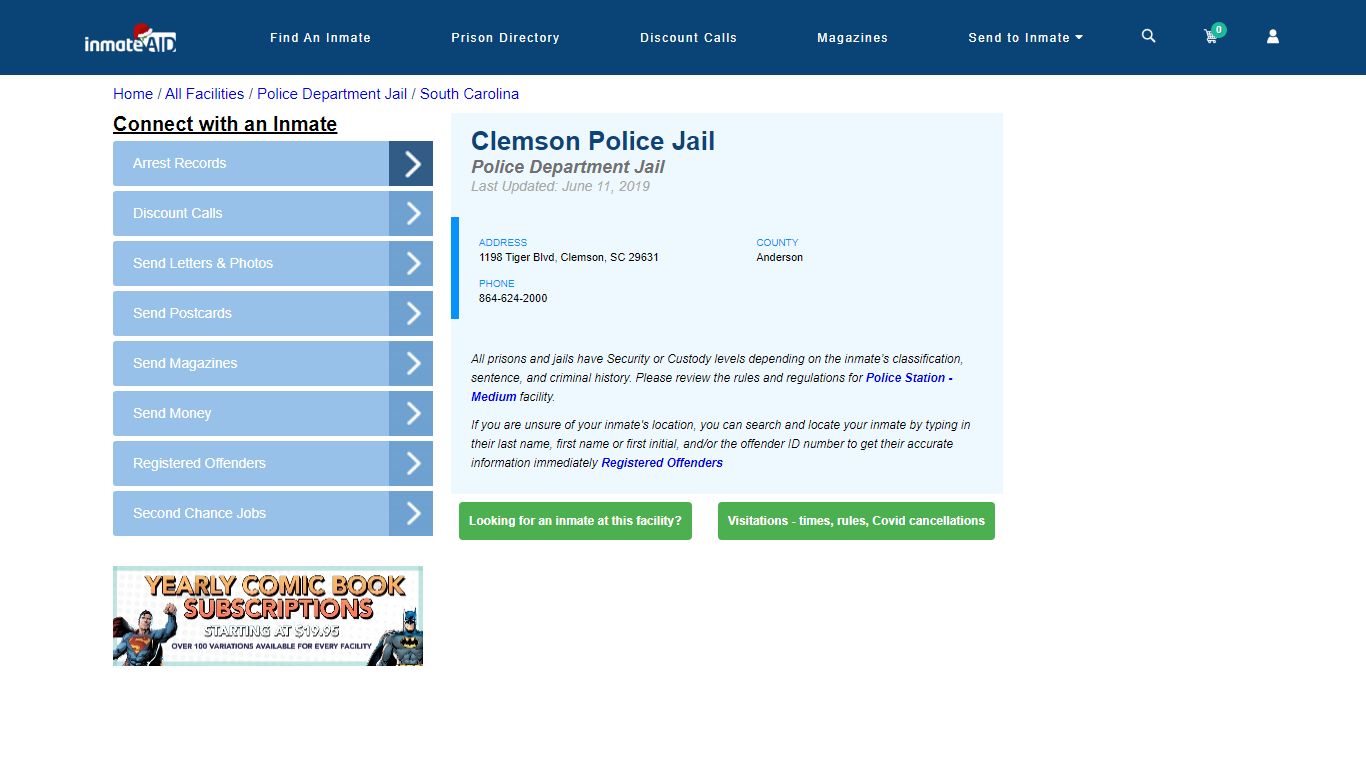 Clemson Police Jail & Inmate Search - Clemson, SC